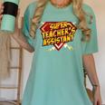 Super Teacher's Assistant Educational Superhero Women's Comfort Colors T-Shirt Chalky Mint Super Teacher's Assistant Educational Superhero Women's Comfort Colors T-Shirt Chalky Mint