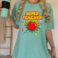 Superhero Teacher Appreciation Teaching Tee Women's Comfort Colors T-Shirt Chalky Mint