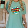 Superhero Teacher Retro Comic Teaching Superpower Women's Comfort Colors T-Shirt Chalky Mint Superhero Teacher Retro Comic Teaching Superpower Women's Comfort Colors T-Shirt Chalky Mint