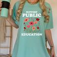 Support Public Education Cute Floral Teacher Red For Ed Women's Comfort Colors T-Shirt Chalky Mint Support Public Education Cute Floral Teacher Red For Ed Women's Comfort Colors T-Shirt Chalky Mint
