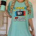 I Survived 67 Days Of School 67 Teacher Squad Matching Women's Comfort Colors T-Shirt Chalky Mint