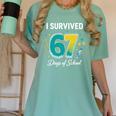 I Survived 67 Days Of School Teachers Students Meme Women's Comfort Colors T-Shirt Chalky Mint I Survived 67 Days Of School Teachers Students Meme Women's Comfort Colors T-Shirt Chalky Mint