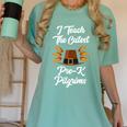 I Teach The Cutest Pre-K Pilgrims Thanksgiving Teacher Item Women's Comfort Colors T-Shirt Chalky Mint