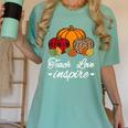 Teach Love Inspire Autumn Fall Plaid Leopard Pumpkin Teacher For Men Women Kids Women's Comfort Colors T-Shirt Chalky Mint Teach Love Inspire Autumn Fall Plaid Leopard Pumpkin Teacher For Men Women Kids Women's Comfort Colors T-Shirt Chalky Mint