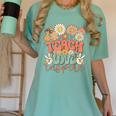 Teach Love Inspire Retro Groovy Daisy Back To School Teacher For Men Women Kids Women's Comfort Colors T-Shirt Chalky Mint Teach Love Inspire Retro Groovy Daisy Back To School Teacher For Men Women Kids Women's Comfort Colors T-Shirt Chalky Mint