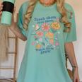 Teach Them Love Them Watch Them Grow Retro Teacher Floral Women's Comfort Colors T-Shirt Chalky Mint