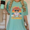I Teach In My Pajamas Teacher Sunset Bear Retro Women's Comfort Colors T-Shirt Chalky Mint