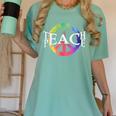 Teach Peace For Teachers And Educators Counselor Women's Comfort Colors T-Shirt Chalky Mint