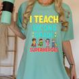 I Teach Second Grade Superheroes Teacher Superhero Women's Comfort Colors T-Shirt Chalky Mint