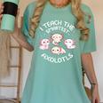I Teach The Smartest Axolotls Cute Teacher Axolotl Women's Comfort Colors T-Shirt Chalky Mint