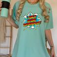 I Teach Superheroes Retro Comic Super Teacher Graphic Women's Comfort Colors T-Shirt Chalky Mint I Teach Superheroes Retro Comic Super Teacher Graphic Women's Comfort Colors T-Shirt Chalky Mint