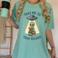 Teacher Alien Books UFO Reading Take Me To Your Reader Women's Comfort Colors T-Shirt Chalky Mint Teacher Alien Books UFO Reading Take Me To Your Reader Women's Comfort Colors T-Shirt Chalky Mint