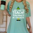 Teacher Christmas Teaching Is My Favorite Women's Comfort Colors T-Shirt Chalky Mint