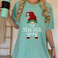 Teacher Gnome Xmas Family Matching Plaid Christmas Gnomes Women's Comfort Colors T-Shirt Chalky Mint