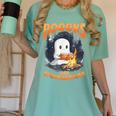 Teacher Halloween Ghost Reading Book Animal Boooks Are Women's Comfort Colors T-Shirt Chalky Mint