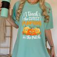 Teacher Halloween Pre-K Teacher Kindergarten Cutest Pumpkins Women's Comfort Colors T-Shirt Chalky Mint Teacher Halloween Pre-K Teacher Kindergarten Cutest Pumpkins Women's Comfort Colors T-Shirt Chalky Mint
