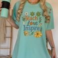 Teacher Inspire Love Women's Comfort Colors T-Shirt Chalky Mint