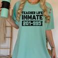 Teacher Life Jail Inmate Prisoner Halloween Costume Women's Comfort Colors T-Shirt Chalky Mint Teacher Life Jail Inmate Prisoner Halloween Costume Women's Comfort Colors T-Shirt Chalky Mint