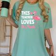 This Teacher Loves Her Flock Teaching Flamingo Girl Women's Comfort Colors T-Shirt Chalky Mint This Teacher Loves Her Flock Teaching Flamingo Girl Women's Comfort Colors T-Shirt Chalky Mint