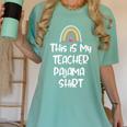 This Is My Teacher Pajama Shirt Teacher Life Tee Women's Comfort Colors T-Shirt Chalky Mint