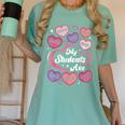 Teacher Positive Affirmations Candy Heart Valentine's Day Women's Comfort Colors T-Shirt Chalky Mint