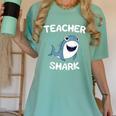 Teacher Shark Teaching Back To School Kindergarten Women's Comfort Colors T-Shirt Chalky Mint Teacher Shark Teaching Back To School Kindergarten Women's Comfort Colors T-Shirt Chalky Mint