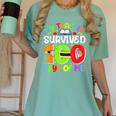 My Teacher Survived 100 Days Of Me 100 Days Of School Women's Comfort Colors T-Shirt Chalky Mint