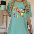 Teacher Of Tiny Superheroes Teach 100th Day Of School Women's Comfort Colors T-Shirt Chalky Mint