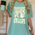 Teachers Love Brains Halloween Costume Boo Trick Teach Women's Comfort Colors T-Shirt Chalky Mint Teachers Love Brains Halloween Costume Boo Trick Teach Women's Comfort Colors T-Shirt Chalky Mint