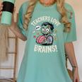 Teachers Love Brains Shirt Men Women Teacher Halloween Women's Comfort Colors T-Shirt Chalky Mint Teachers Love Brains Shirt Men Women Teacher Halloween Women's Comfort Colors T-Shirt Chalky Mint
