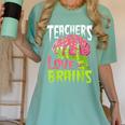 Teachers Love Brains Zombie Teacher Halloween Zombies Women's Comfort Colors T-Shirt Chalky Mint