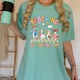 Teaching Future Leaders Teacher Back To School Cute Goose Women's Comfort Colors T-Shirt Chalky Mint