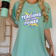 TEACHING IS MY SUPER POWER Teacher Appreciation Women's Comfort Colors T-Shirt Chalky Mint TEACHING IS MY SUPER POWER Teacher Appreciation Women's Comfort Colors T-Shirt Chalky Mint