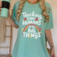 Teaching Tiny Humans Big Things I Teacher Women's Comfort Colors T-Shirt Chalky Mint