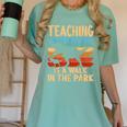 Teaching Is a Walk In Park Dinosaur Teacher Women's Comfort Colors T-Shirt Chalky Mint