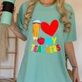 Teens Graduation I Heart My Teachers I Love My Teachers Women's Comfort Colors T-Shirt Chalky Mint