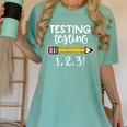 Testing Testing 123 Cute Test Day School Teacher Exam For Men Women Girls Kids Women's Comfort Colors T-Shirt Chalky Mint