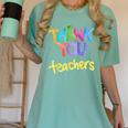 Thank You Teacher Appreciation Graduation Men Women Girls Kids Women's Comfort Colors T-Shirt Chalky Mint