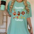 Thankful For My Prek Turkeys In Masks Thanksgiving Teacher For Men Women Women's Comfort Colors T-Shirt Chalky Mint