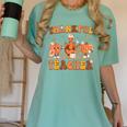 Thankful Teacher Retro Groovy Thanksgiving Fall Women Men Women's Comfort Colors T-Shirt Chalky Mint Thankful Teacher Retro Groovy Thanksgiving Fall Women Men Women's Comfort Colors T-Shirt Chalky Mint