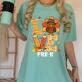 Thanksgiving Love Pre-K Teacher Turkey Autumn Fall For Men Women Girls Kids Women's Comfort Colors T-Shirt Chalky Mint