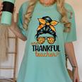Thanksgiving Shirt Teacher Women Messy Bun Thankful Teacher Women's Comfort Colors T-Shirt Chalky Mint Thanksgiving Shirt Teacher Women Messy Bun Thankful Teacher Women's Comfort Colors T-Shirt Chalky Mint
