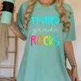 Third Grade Rocks Shirt Team 3rd Grade Teacher Women's Comfort Colors T-Shirt Chalky Mint