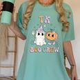 TK Boo Crew Retro Groovy Halloween Floral Ghost TK Teacher Men Women Kids Women's Comfort Colors T-Shirt Chalky Mint TK Boo Crew Retro Groovy Halloween Floral Ghost TK Teacher Men Women Kids Women's Comfort Colors T-Shirt Chalky Mint