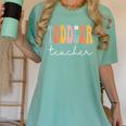 Toddler Teacher Retro Groovy Women Happy First Day Of School Women's Comfort Colors T-Shirt Chalky Mint