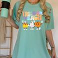 Trick Or Teach Cute Halloween Teacher Women's Comfort Colors T-Shirt Chalky Mint Trick Or Teach Cute Halloween Teacher Women's Comfort Colors T-Shirt Chalky Mint