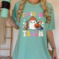 Trick Or Teach Ghost Teacher School Halloween Men Women Women's Comfort Colors T-Shirt Chalky Mint Trick Or Teach Ghost Teacher School Halloween Men Women Women's Comfort Colors T-Shirt Chalky Mint