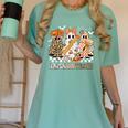 Trick Or Teach Groovy Teacher Halloween Floral Ghost Women's Comfort Colors T-Shirt Chalky Mint Trick Or Teach Groovy Teacher Halloween Floral Ghost Women's Comfort Colors T-Shirt Chalky Mint