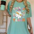 Trick Or Teach Groovy Teacher Halloween Retro Ghost Women's Comfort Colors T-Shirt Chalky Mint Trick Or Teach Groovy Teacher Halloween Retro Ghost Women's Comfort Colors T-Shirt Chalky Mint