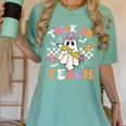 Trick Or Teach Groovy Teacher Halloween Retro Teacher Ghost Women's Comfort Colors T-Shirt Chalky Mint Trick Or Teach Groovy Teacher Halloween Retro Teacher Ghost Women's Comfort Colors T-Shirt Chalky Mint